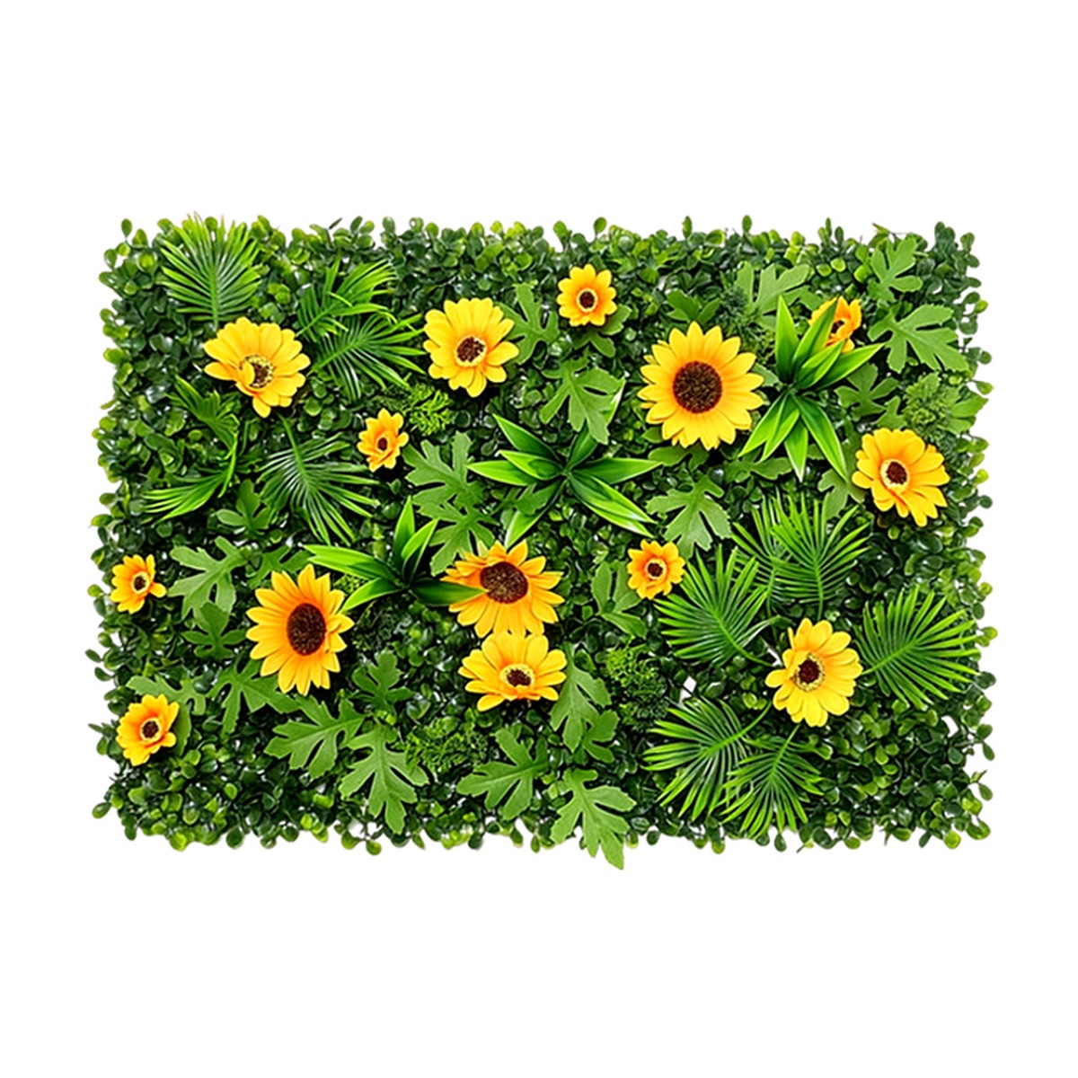 Flower Wall Panel - 造花壁パネル 40x60cm 人工ひまわり、バラ、デイジーの生垣マット。結婚式やパーティー、家庭の装飾に最適な、縦型ガーデンの背景として使用できます。