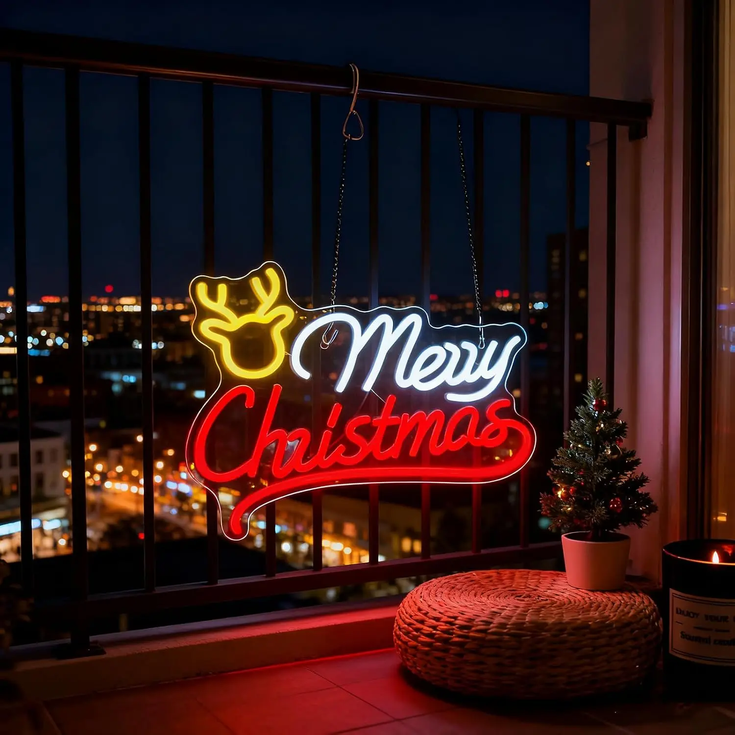 メリークリスマス！トナカイのネオンサイン、USB電源式LED - Neon Sign Party のレビューと価格