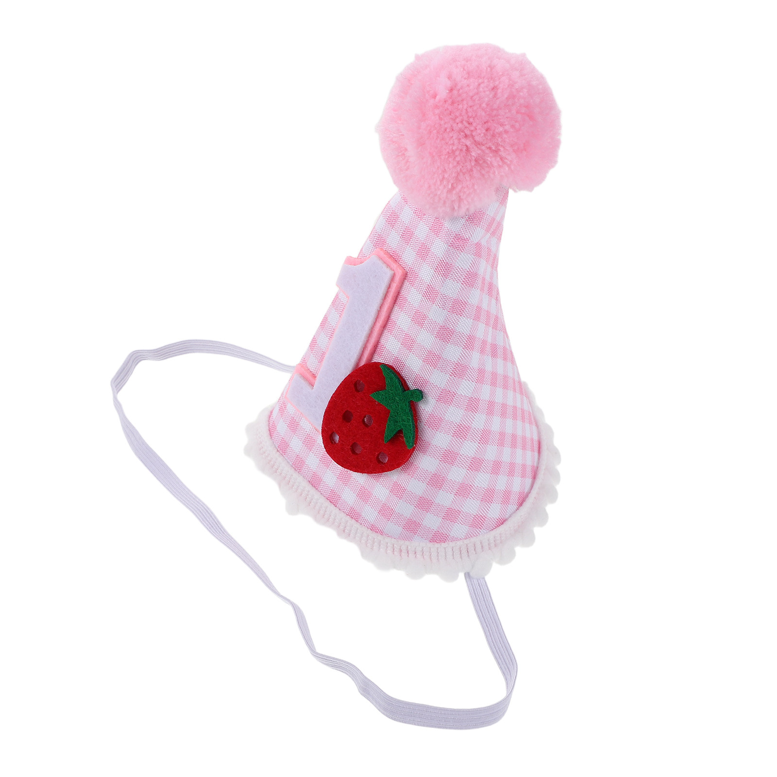 いちご柄の誕生日帽子。1歳のお誕生日パーティーにぴったり。肌 - Party Hat Cone のレビューと価格